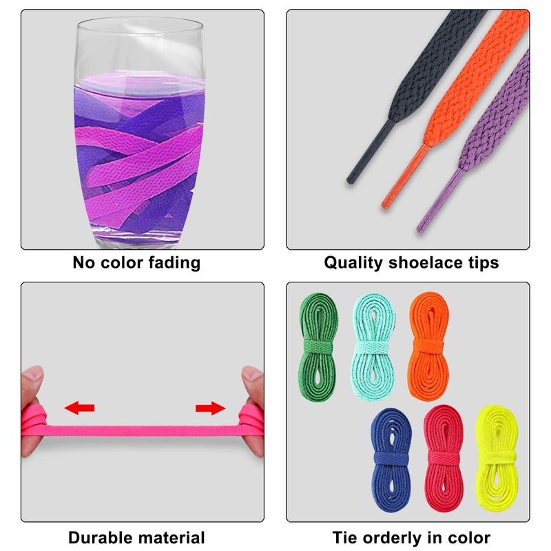 BQTQ 40 Pairs Colored Shoe laces 47 inches Shoelaces Flat Multipack Shoestrings for Sneakers Skates Sport Shoes Boots (40 Colors) - Image 3